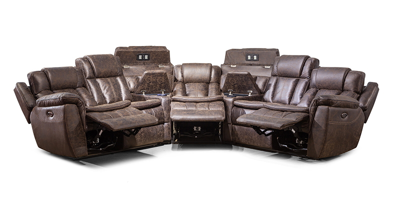 Wholesale Modern Living Room Furniture Leather Recliner Sectional Sofa