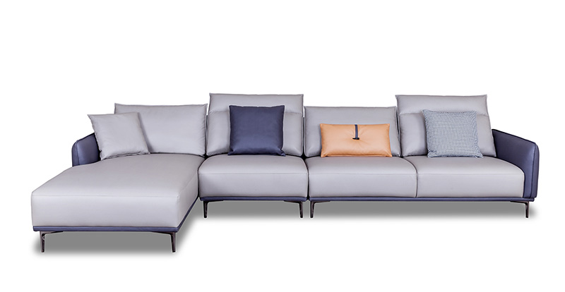 Modern Minimalist Living Room Technology Cloth Two-Color Sofa Combination 1079111