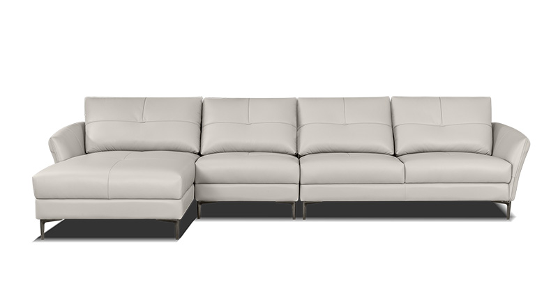 Modern Minimalist Living Room Leather Corner Sofa Combination 1079120B