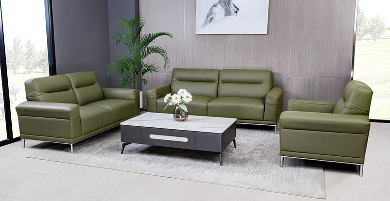 Modern Minimalist Light Luxury Living Room Leather Sofa Combination 107937