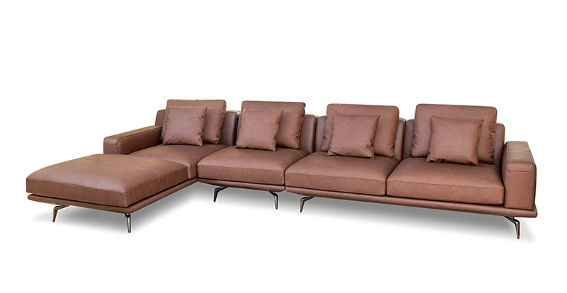 Italian Minimalist Living Room Leather Sofa Combination 620057