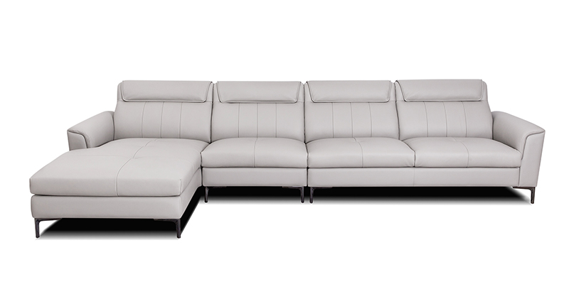 Modern Minimalist Living Room Italian Leather Sofa Combination 620071