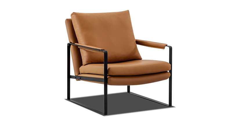 Italian Minimalist Living Room Leather Single Lounge Chair 621027