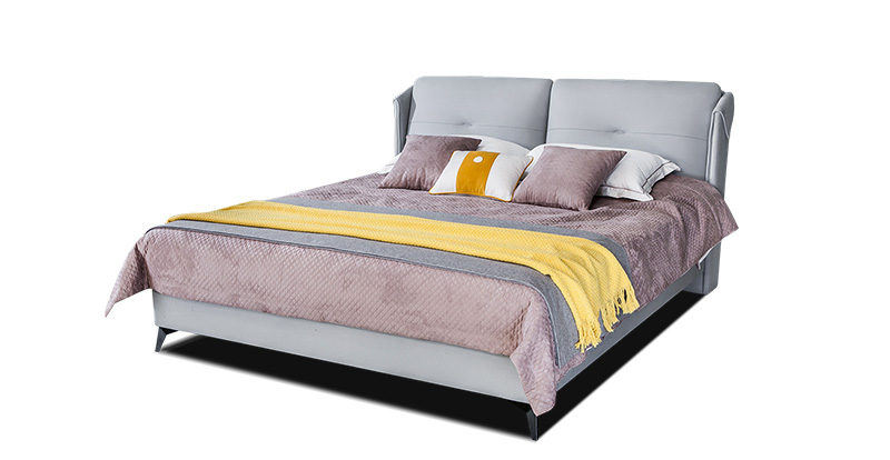 Modern Minimalist Bedroom Technology Cloth Bed Double-Backed High-Foot Double Bed A20023