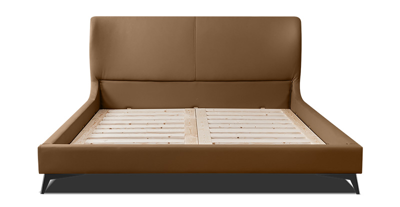 Italian Minimalist Bedroom Leather Double Bed A21005